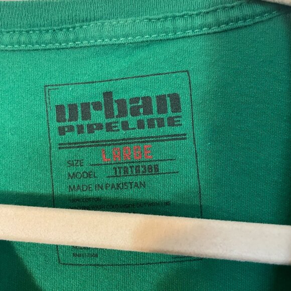 L Urban Pipeline Green Men's Short Sleeve T-shirt - Picture 4 of 5